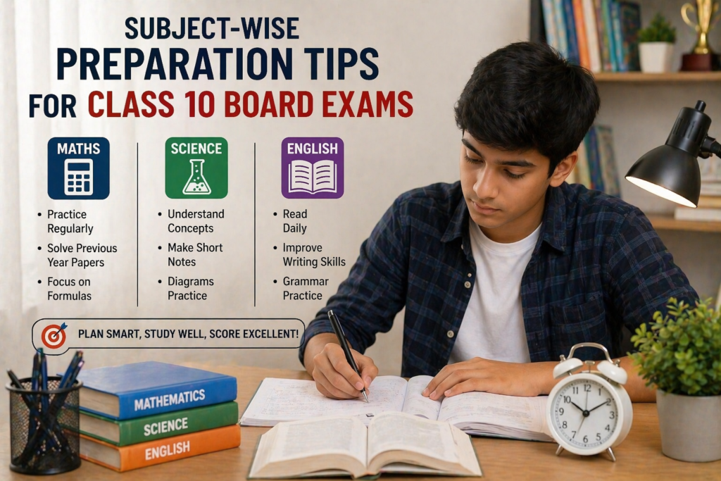 subject wise preparation for class 10 board exams