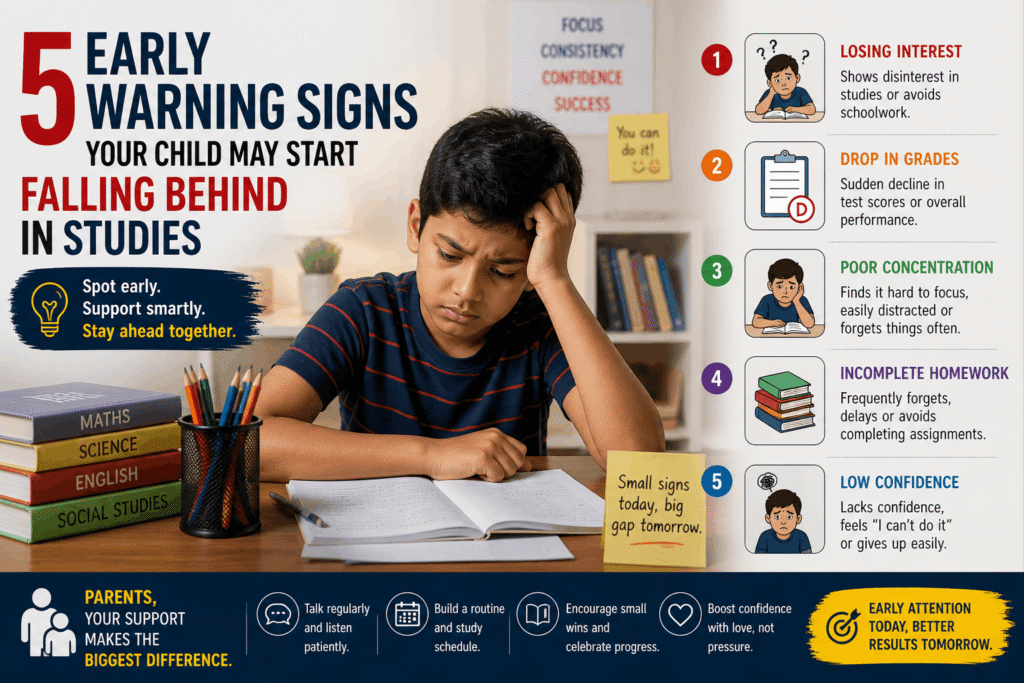 signs child falling behind in studies